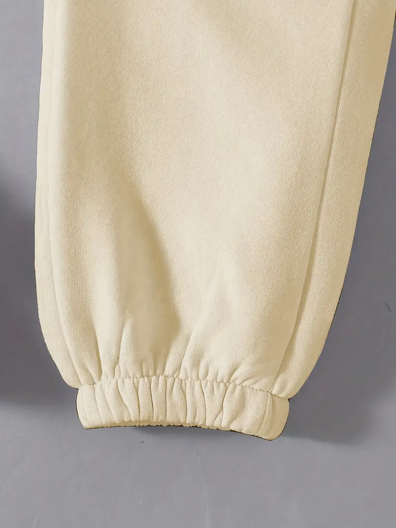 Uzun Kollu Fleece Pullover ve Bağcıklı Eşofman Sonbahar ve Kış Moda Baskılı İki Parça Kadın Eşofman Takım