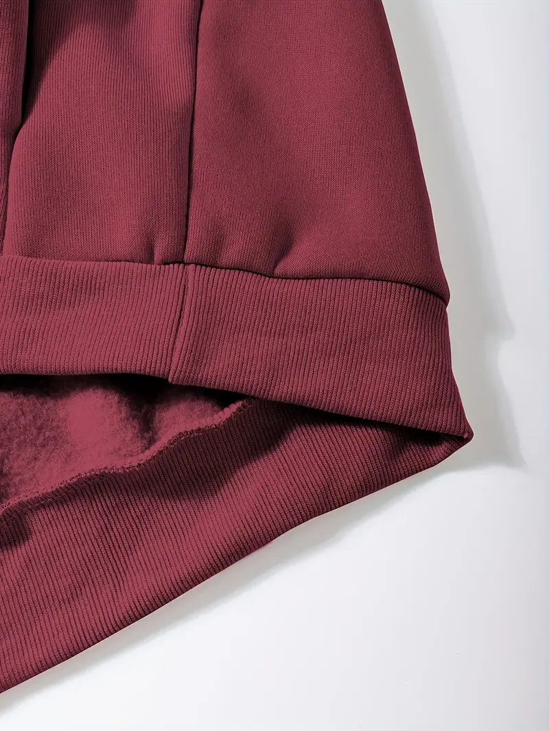 Uzun Kollu Fleece Pullover ve Bağcıklı Eşofman Sonbahar ve Kış Moda Baskılı İki Parça Kadın Eşofman Takım