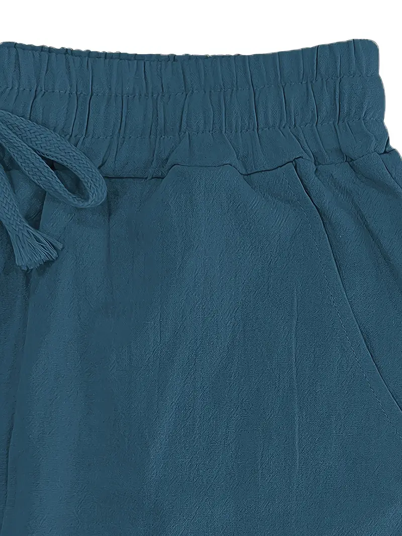 Elastik Beli ile Drawstring, Bol Kesim, Düz Beyaz, Plaj ve Sokak Stili Açık Hava Aktiviteleri için Mükemmel Erkek Eşofman