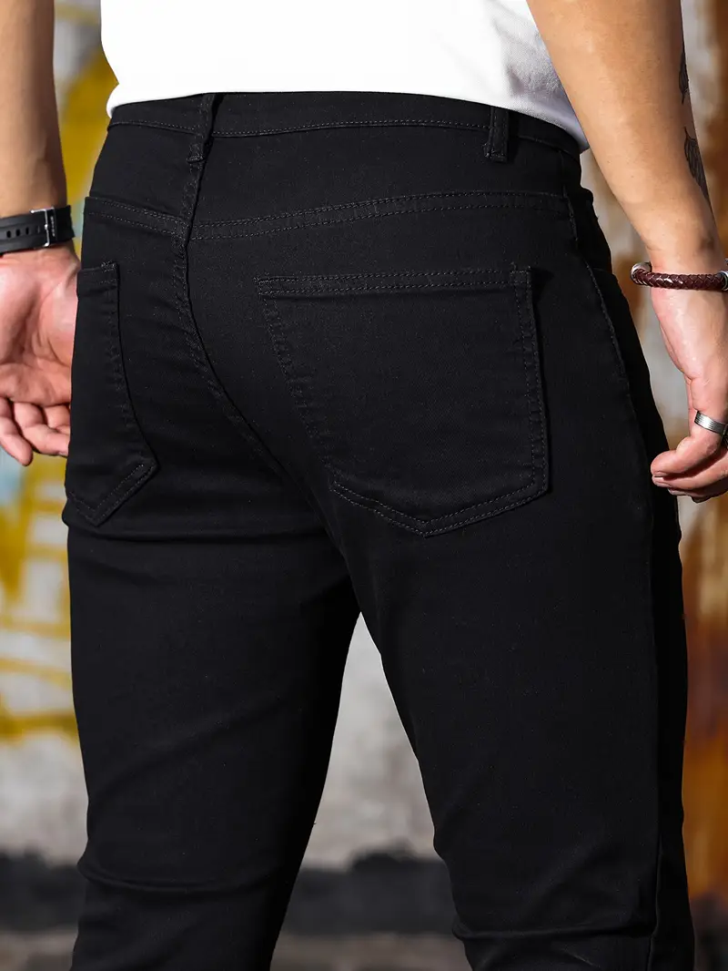 Erkekler için Dar Kesim Esnek Kot Pantolon Klasik Tasarım Dört Mevsim İçin
