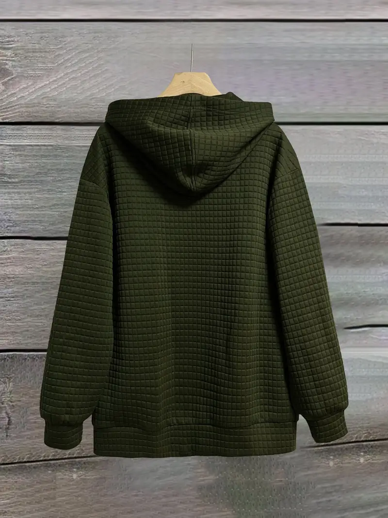 Mektup Baskılı Fermuarlı Çift Cep Kapşonlu Rahat Uzun Kollu Bağcıklı Kadın Sweatshirt